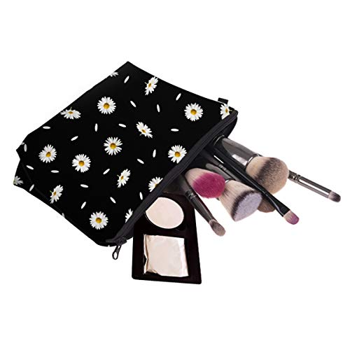 Deanfun Cosmetic Bag for Women, Durable Polyester Makeup Bag Organizer Travel Waterproof Roomy Accessories Daisy Purse Bag Gifts(52366) - Image 5