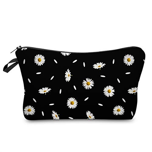 Deanfun Cosmetic Bag for Women, Durable Polyester Makeup Bag Organizer Travel Waterproof Roomy Accessories Daisy Purse Bag Gifts(52366) - Image 1