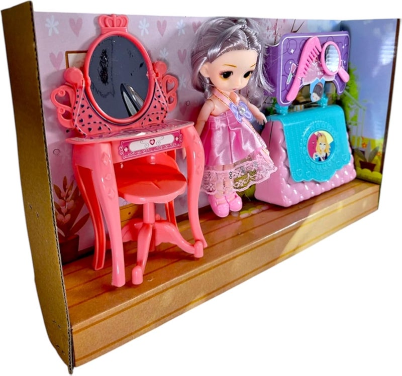 سوفت مجموعة دمى أزياء للبنات مع إكسسوارات تصفيف الشعر وحقيبة يد من gtgtoys