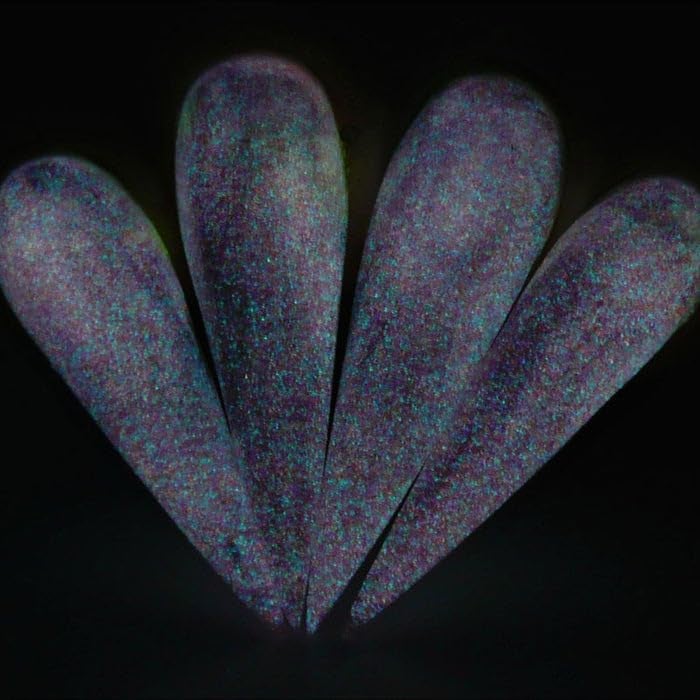 Kiara Sky Glow Collection Dip Powder 1 oz | Activate with UV, LED or sunlight | STORMY WEATHER (black & blue) - Image 2