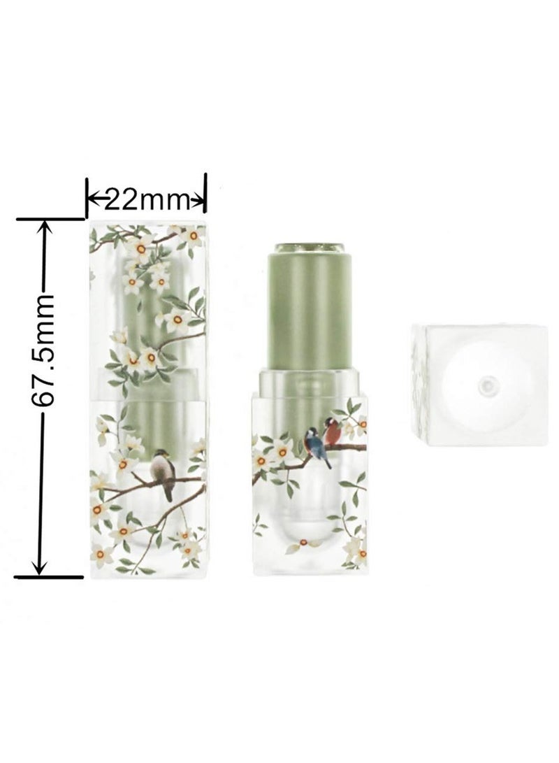 SOLARAE Lip Balm Tubes Lipstick Tubes Spring Themed Empty Plastic Lip Tube 3D Pritned Flower Bird Refillable Container for DIY Homemade Lipstick Lip Balm Cosmetic Makeup,8 Pack 3.5ml - Image 3