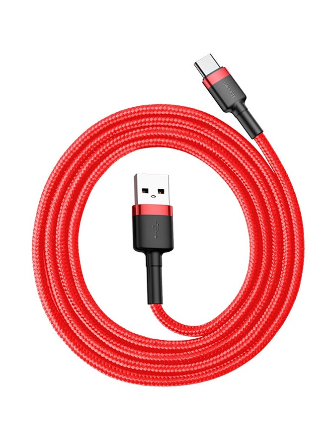 بيسوس كابل Baseus cafule Cable USB For Type-C 3A ١ متر - أحمر أحمر وأسود - Image 2