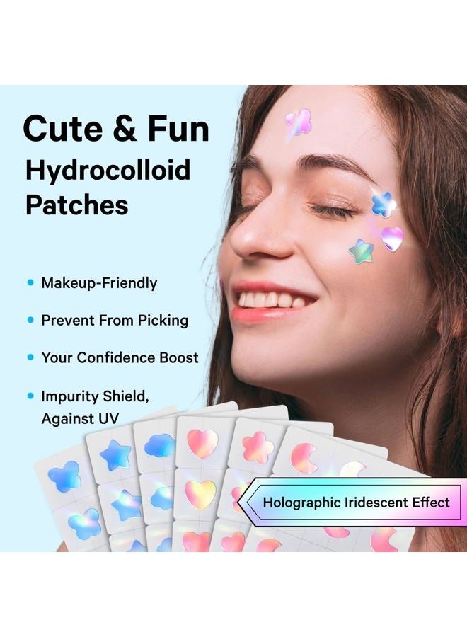 Sosky Pimple patches blue star cloud butterfly 12MM 36PCS Hologram - Image 2