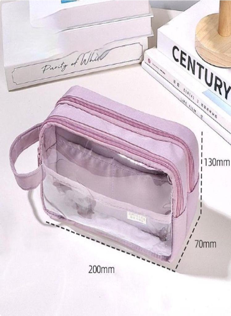 Eckek - Large Capacity Transparent Large Capacity Pencil Bag Transparent    Office School Supplies - Image 1