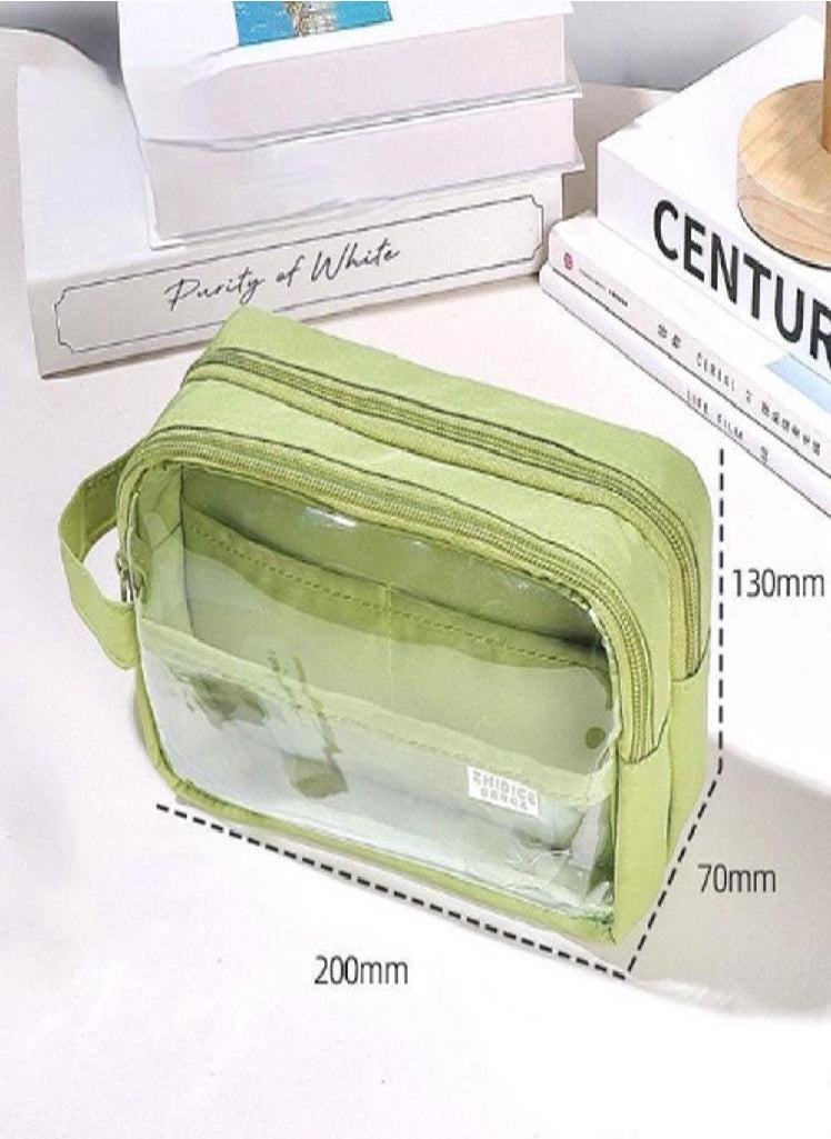 Eckek - Large Capacity Transparent Large Capacity Pencil Bag Transparent    Office School Supplies - Image 1