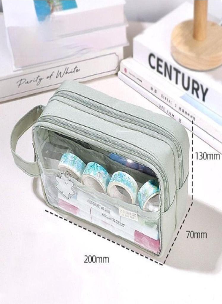 Eckek - Large Capacity Transparent Large Capacity Pencil Bag Transparent    Office School Supplies - Image 1