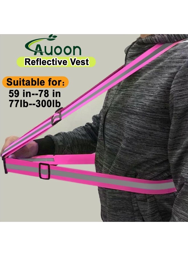 AUOON Reflective Running Vest, Reflective Vest Adjustable for Run, Cycle, Walk, Outdoor, Breathable Waterproof Lightweight - Image 2