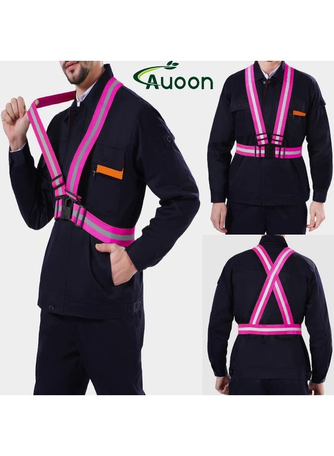 AUOON Reflective Running Vest, Reflective Vest Adjustable for Run, Cycle, Walk, Outdoor, Breathable Waterproof Lightweight - Image 3