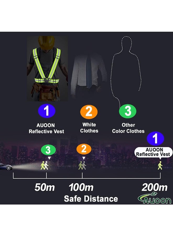 AUOON Reflective Running Vest, Reflective Vest Adjustable for Run, Cycle, Walk, Outdoor, Breathable Waterproof Lightweight - Image 4