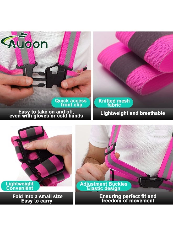 AUOON Reflective Running Vest, Reflective Vest Adjustable for Run, Cycle, Walk, Outdoor, Breathable Waterproof Lightweight - Image 5