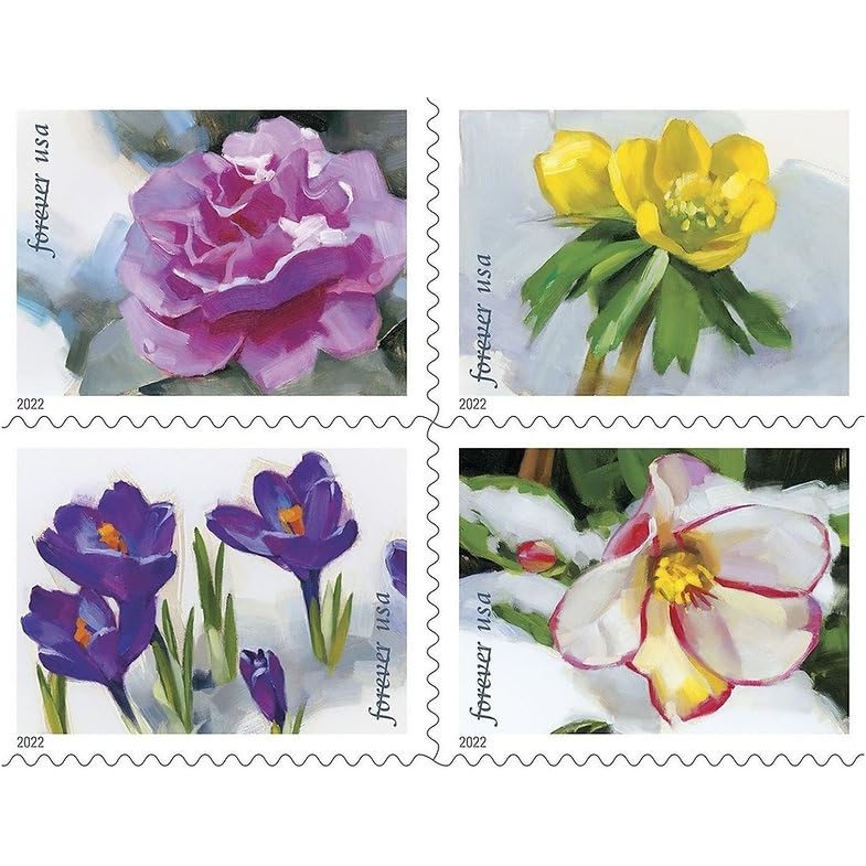 United States Postal Service Snowy Beauty 2022 (Book of 20) Postage Stamps Self-Stick for USPS First-Class Mail Letter - Image 1