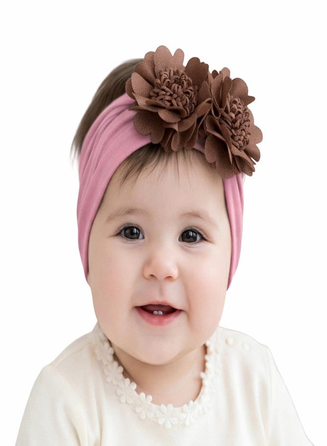 SYGA Baby Headbands Nylon Soft Strechable Flower Hairbands for Newborns, Infants, Toddlers and Kids 0-3 Years (Taro Purple) - Image 1
