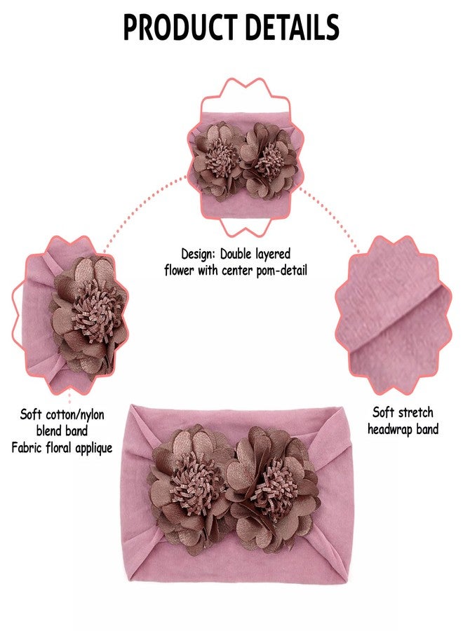 SYGA Baby Headbands Nylon Soft Strechable Flower Hairbands for Newborns, Infants, Toddlers and Kids 0-3 Years (Taro Purple) - Image 5