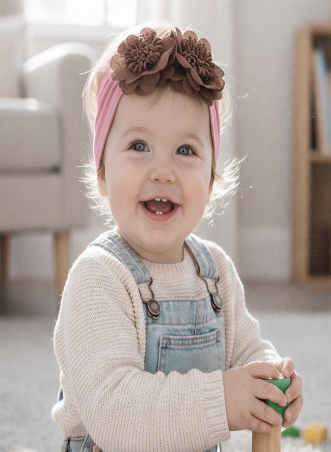 SYGA Baby Headbands Nylon Soft Strechable Flower Hairbands for Newborns, Infants, Toddlers and Kids 0-3 Years (Taro Purple) - Image 3