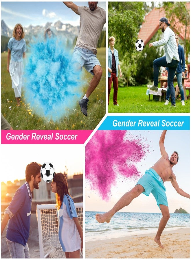 Disfore Gender Reveal Soccer Ball - Soccer Ball Gender Reveal with Powder for Boy or Girl Baby Gender Reveal Ideas，2 Packs Blue and Pink Powder - Image 2