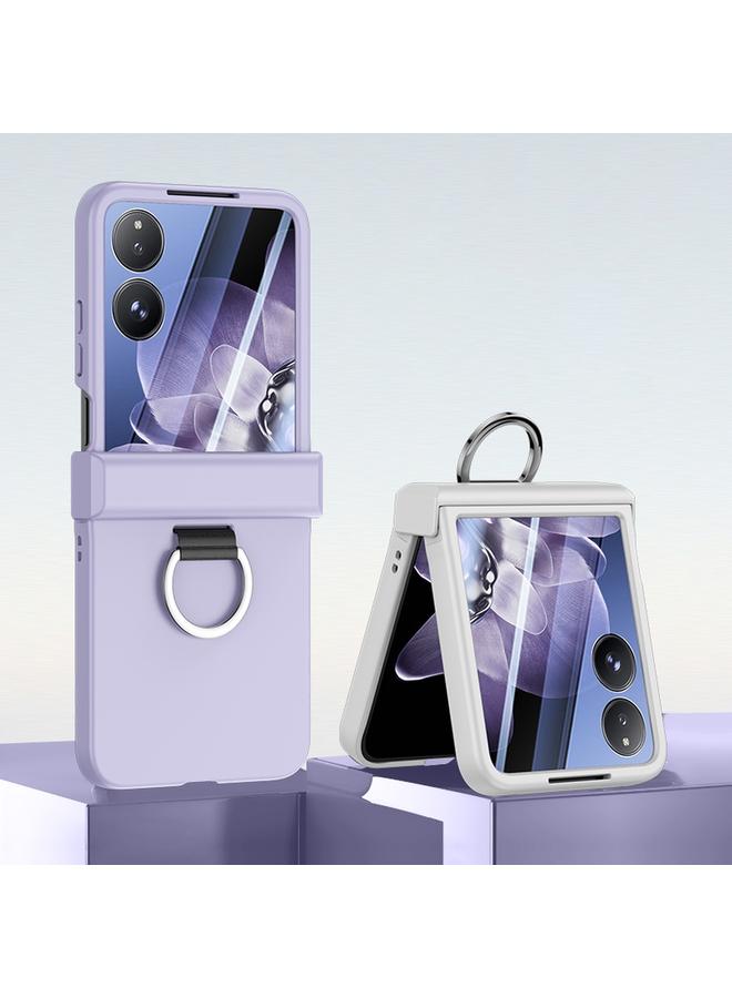 erorex Case For Xiaomi Mix Flip Ultra-thin Skin Feel Ring Phone Case with Hinge - Image 3