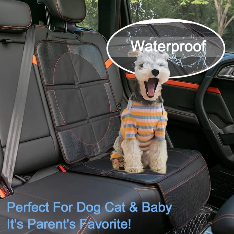 Cestbella Car Seat Protector Thick Padding: Car Seat Protect Mat Waterproof for Baby Child Safety Seat - Non-slip Auto Backing Driver Seat Cover Durable with 2 Mesh Storage Pockets (2 pack) - Image 3