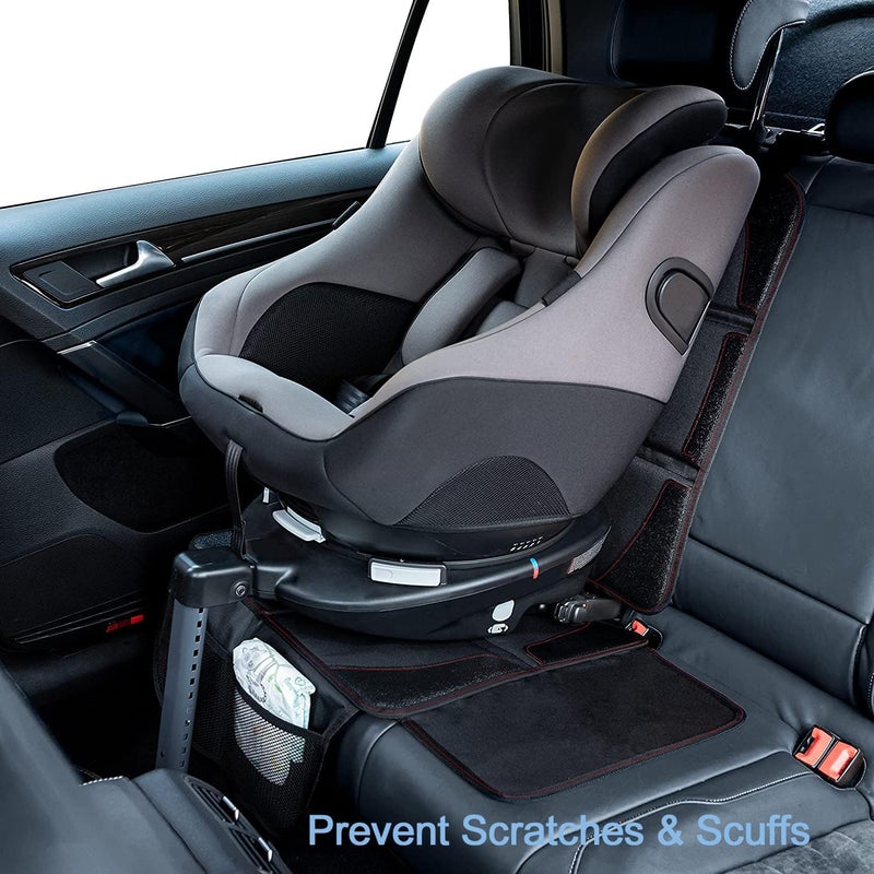 Cestbella Car Seat Protector Thick Padding: Car Seat Protect Mat Waterproof for Baby Child Safety Seat - Non-slip Auto Backing Driver Seat Cover Durable with 2 Mesh Storage Pockets (2 pack) - Image 2