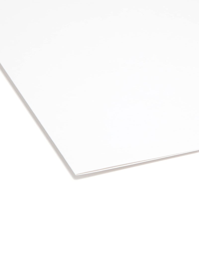 Smead مجلد ملفات ملون من سمياد، علامة مقطوعة 1/3، حجم رسالة، أبيض، 100 في العلبة (12843) - Image 4