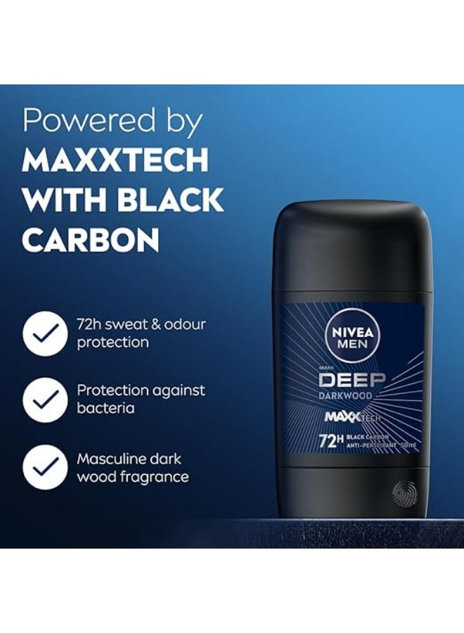 Nivea Men Deep Dry & Clean Feel Antiperspirant Antibacterial Stick - Image 5