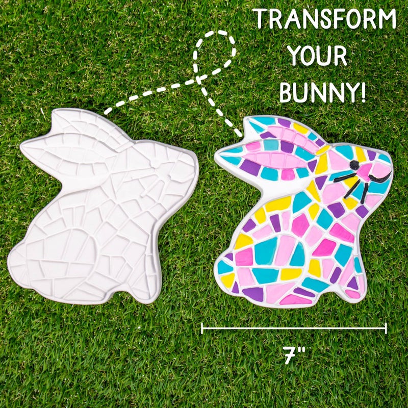 Creative Roots Paint Your Own Bunny Garden Stone, Craft Kits, Stepping Stones Kit for Kids, Ceramics to Paint, Ages 6+ - Image 4