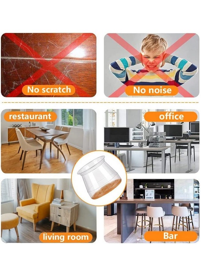 ANSIBLE Ansible 24 Pcs Chair Leg Floor Protectors, Silicone Felt Furniture Leg Pads Caps Covers for Hardwood Floors (fit:1.3''-2'')  - Image 5
