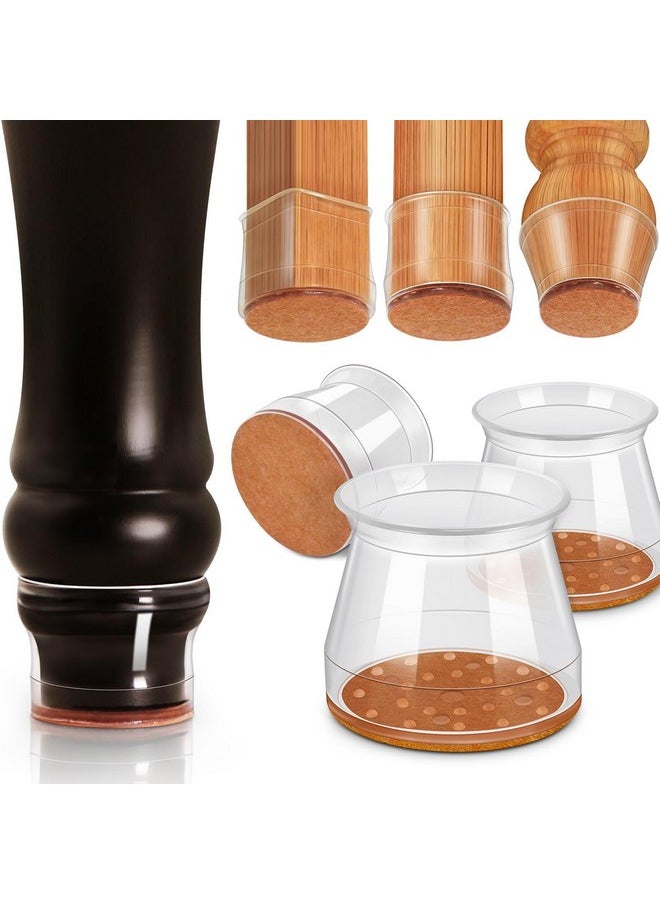 ANSIBLE Ansible 24 Pcs Chair Leg Floor Protectors, Silicone Felt Furniture Leg Pads Caps Covers for Hardwood Floors (fit:1.3''-2'')  - Image 2