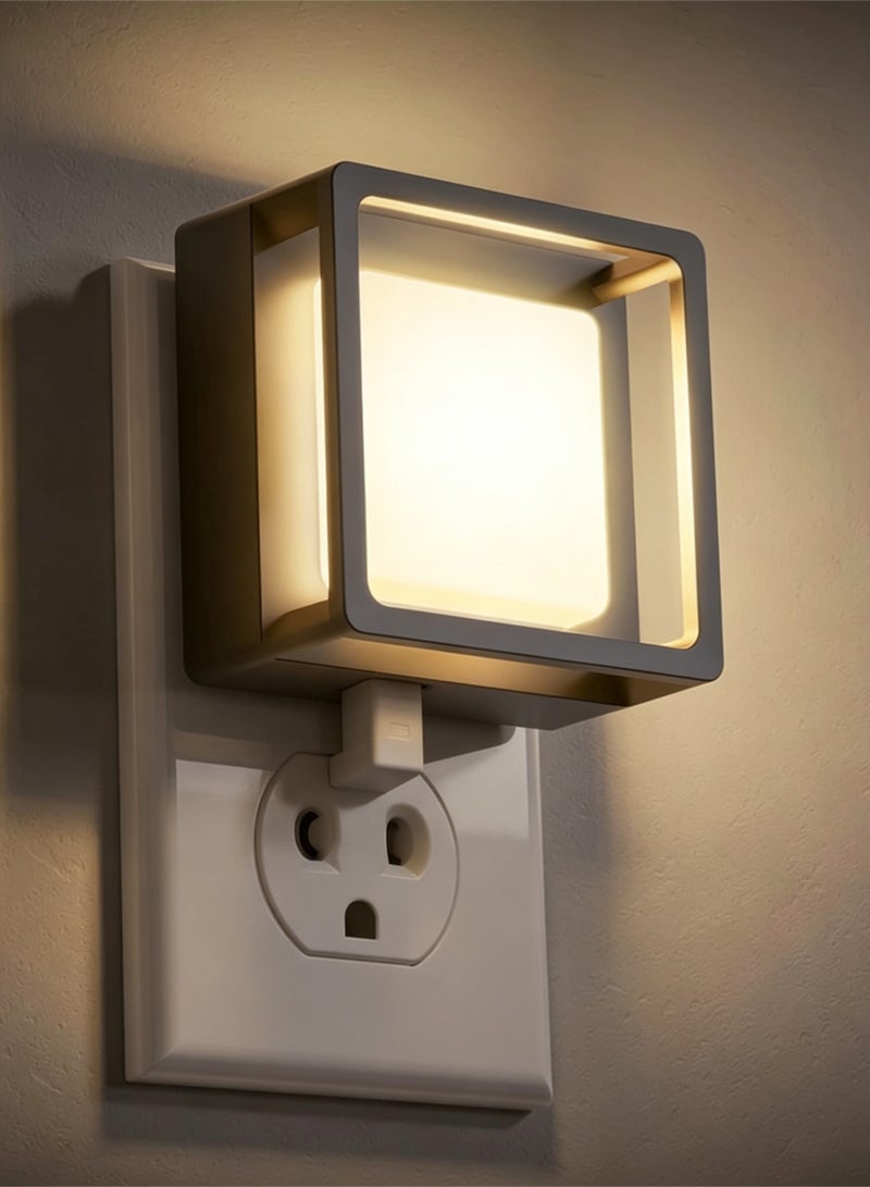 Yooyee Motion Sensor Night Light Plug In LED Dimmable Warm White Night Lamp Auto On Off Adjustable Brightness for Bedroom Hallway Staircase Bathroom Nursery European Standard. - Image 1
