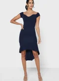 John Zack Off-Shoulder Ruffle Dress