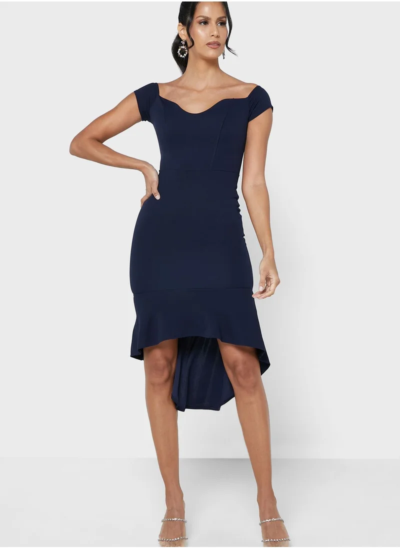 John Zack High Low Bodycon Dress