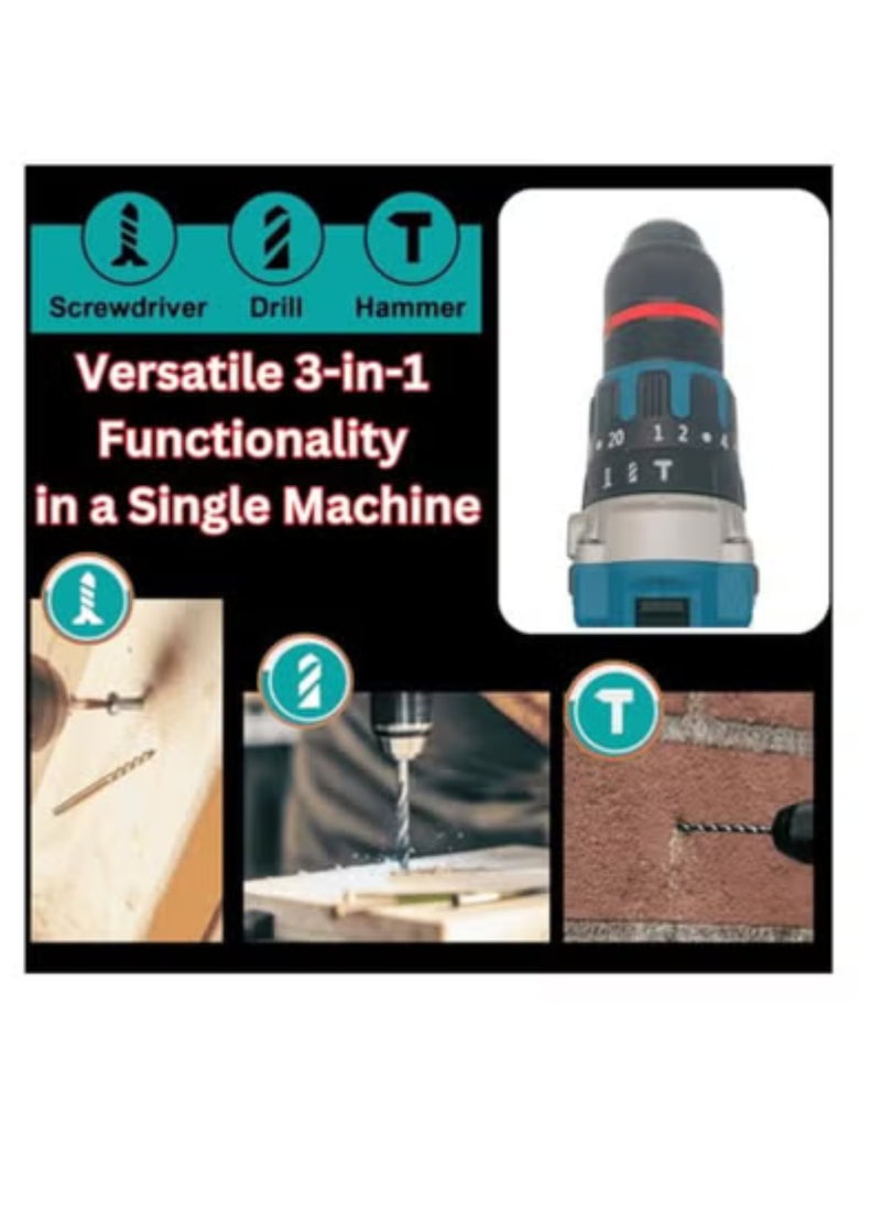 BONAI BONAI BN-13m-1 168VF Cordless Brushless Drill – 65Nm Torque, Dual 7.0Ah Batteries  - Image 3