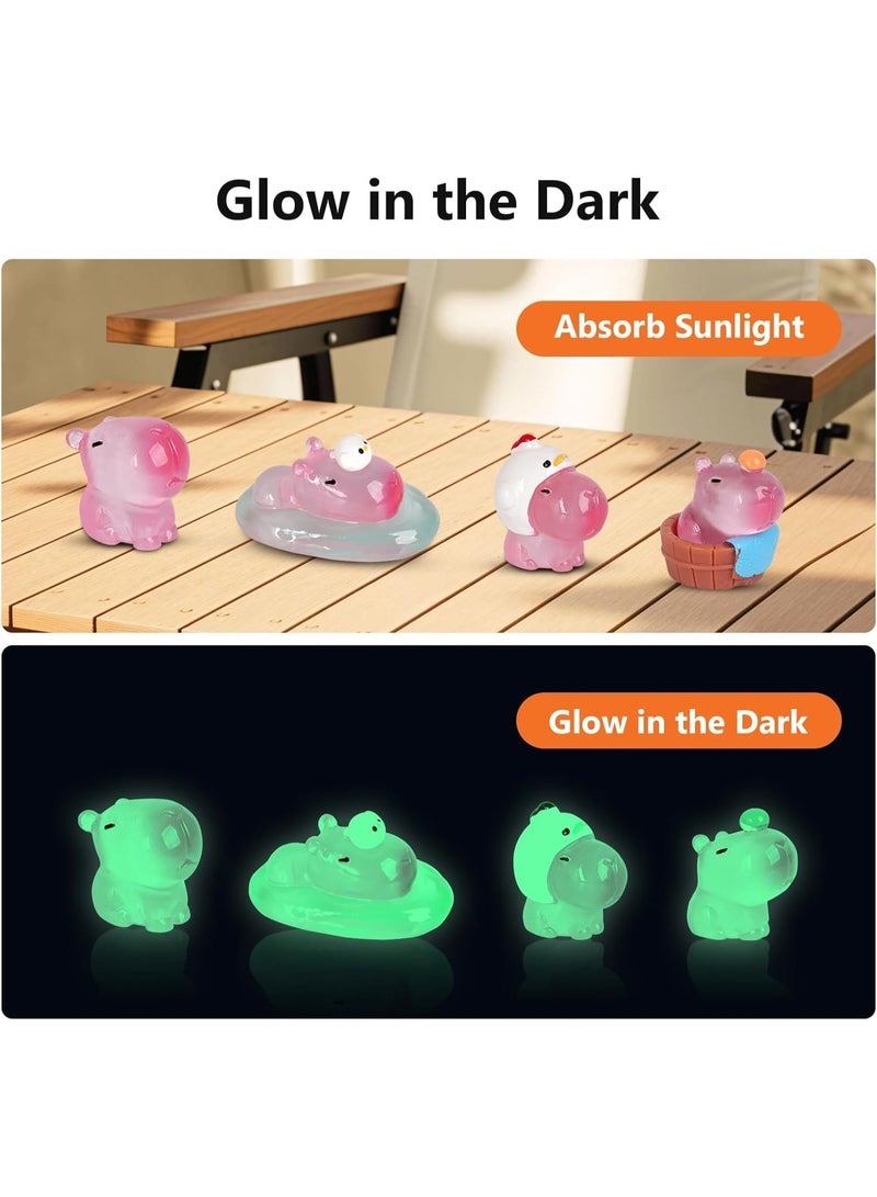 SYOSI Mini Capybara Figurines, Glow in The Dark Resin Animal Toys for Fairy Gardens, Bonsai Landscapes & Dollhouse Decor, Cute Miniature Collectibles for Desktop, Shelf Display (10-Pack) - Image 2
