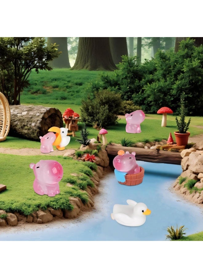 SYOSI Mini Capybara Figurines, Glow in The Dark Resin Animal Toys for Fairy Gardens, Bonsai Landscapes & Dollhouse Decor, Cute Miniature Collectibles for Desktop, Shelf Display (10-Pack) - Image 4