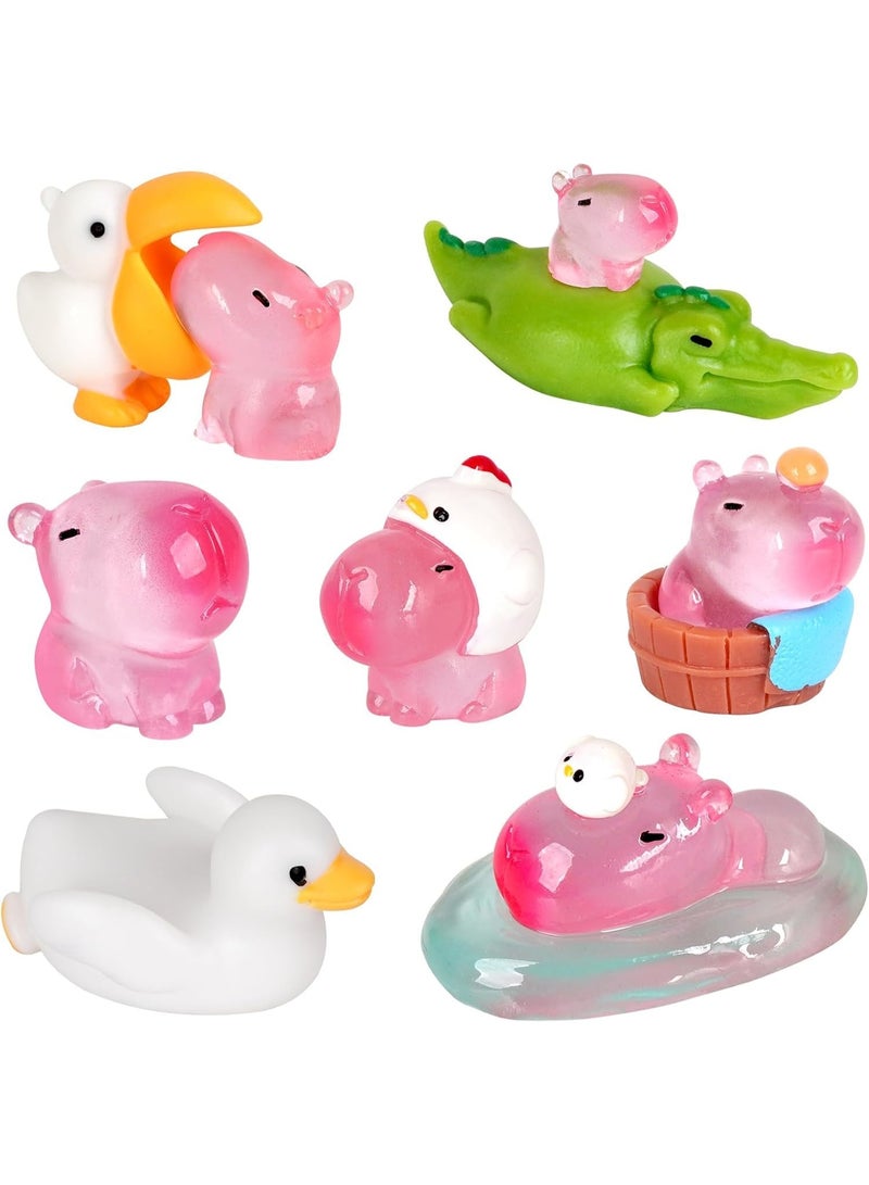 SYOSI Mini Capybara Figurines, Glow in The Dark Resin Animal Toys for Fairy Gardens, Bonsai Landscapes & Dollhouse Decor, Cute Miniature Collectibles for Desktop, Shelf Display (10-Pack) - Image 1