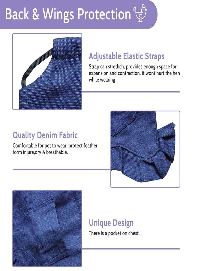 Yuehuam Chicken Saddles, 3 Pack Hens Saddles for Hen Apron with Elastic Straps Suitable for Small, Medium and Large Hens, Hen Care Supplies, Blue, 10.2x9.1inch - Image 2