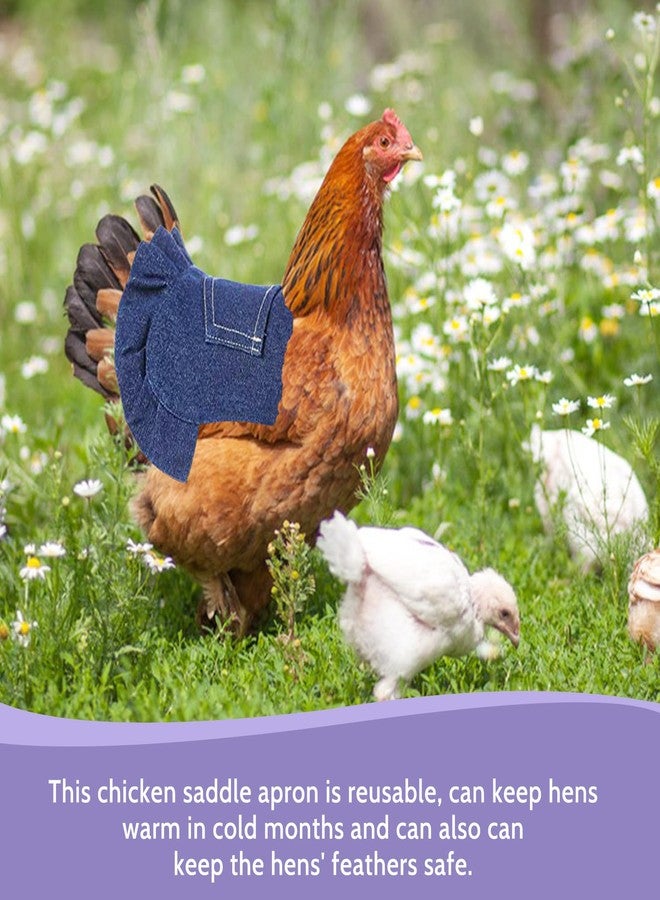 Yuehuam Chicken Saddles, 3 Pack Hens Saddles for Hen Apron with Elastic Straps Suitable for Small, Medium and Large Hens, Hen Care Supplies, Blue, 10.2x9.1inch - Image 4