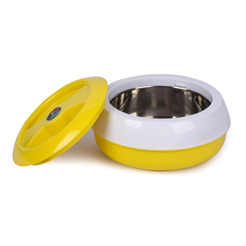 NEXTNOW MAHARANI Stainless Steel Trendy Casserole Hot Case with Lid, 1000 ml (Yellow) - Image 3