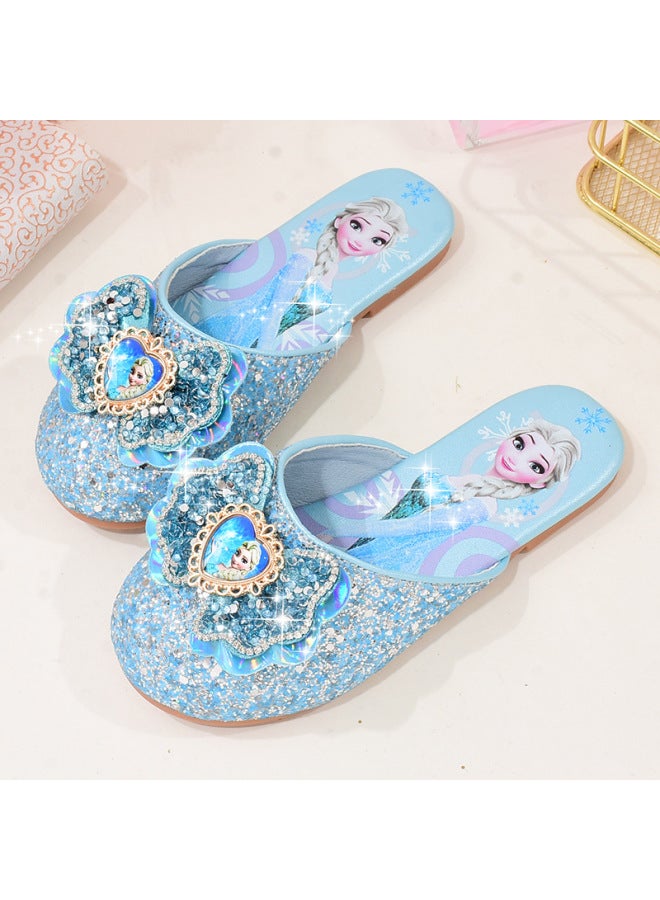 Girls' Slippers Spring And Autumn Cute Children's Princess Baotou Sandals Slippers Baby Frozen Aisha Shoes Indoor Summer