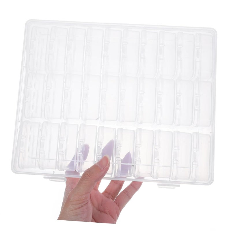 PRETYZOOM Box Clear Craft Storage Container with Dividers for Beads Embroidery Floss Tools Portable Plastic Organizer for Arts Hobbies and Office Supplies - Image 3