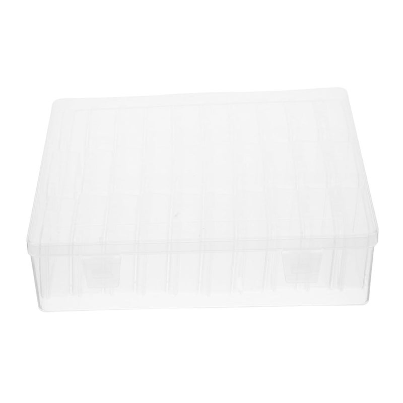 PRETYZOOM Box Clear Craft Storage Container with Dividers for Beads Embroidery Floss Tools Portable Plastic Organizer for Arts Hobbies and Office Supplies - Image 1