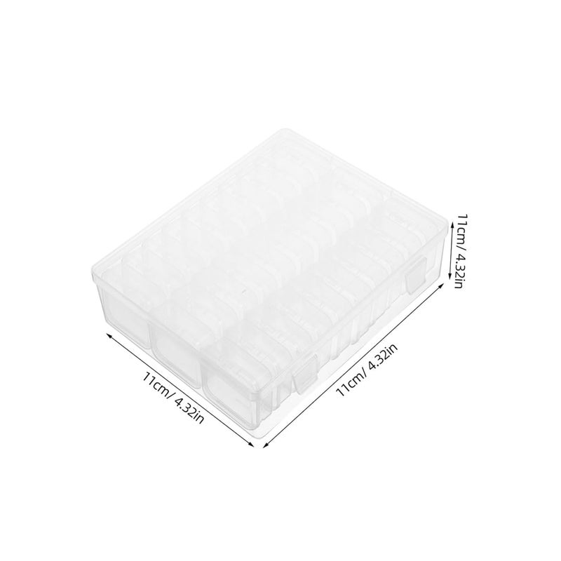 PRETYZOOM Box Clear Craft Storage Container with Dividers for Beads Embroidery Floss Tools Portable Plastic Organizer for Arts Hobbies and Office Supplies - Image 2