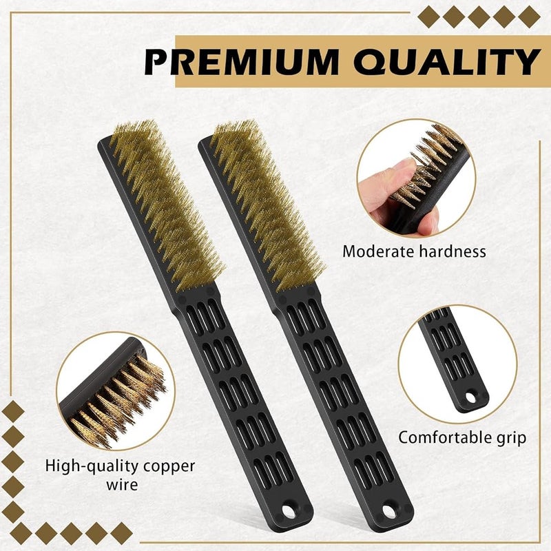 KASTWAVE 4 Pcs Shoe Polishing Brush,Bowling Shoe Brushes Wire for Cleaning Bowling Accessories Professional Cleaning Brass Metal Brush Set for Dirt and Paint Improve Scrubbing Removing Automotive Welding Slag - Image 4