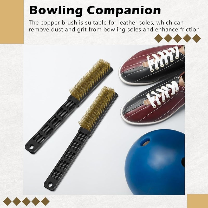 KASTWAVE 4 Pcs Shoe Polishing Brush,Bowling Shoe Brushes Wire for Cleaning Bowling Accessories Professional Cleaning Brass Metal Brush Set for Dirt and Paint Improve Scrubbing Removing Automotive Welding Slag - Image 3