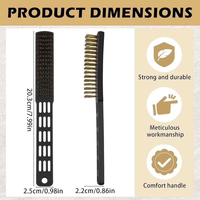 KASTWAVE 4 Pcs Shoe Polishing Brush,Bowling Shoe Brushes Wire for Cleaning Bowling Accessories Professional Cleaning Brass Metal Brush Set for Dirt and Paint Improve Scrubbing Removing Automotive Welding Slag - Image 5