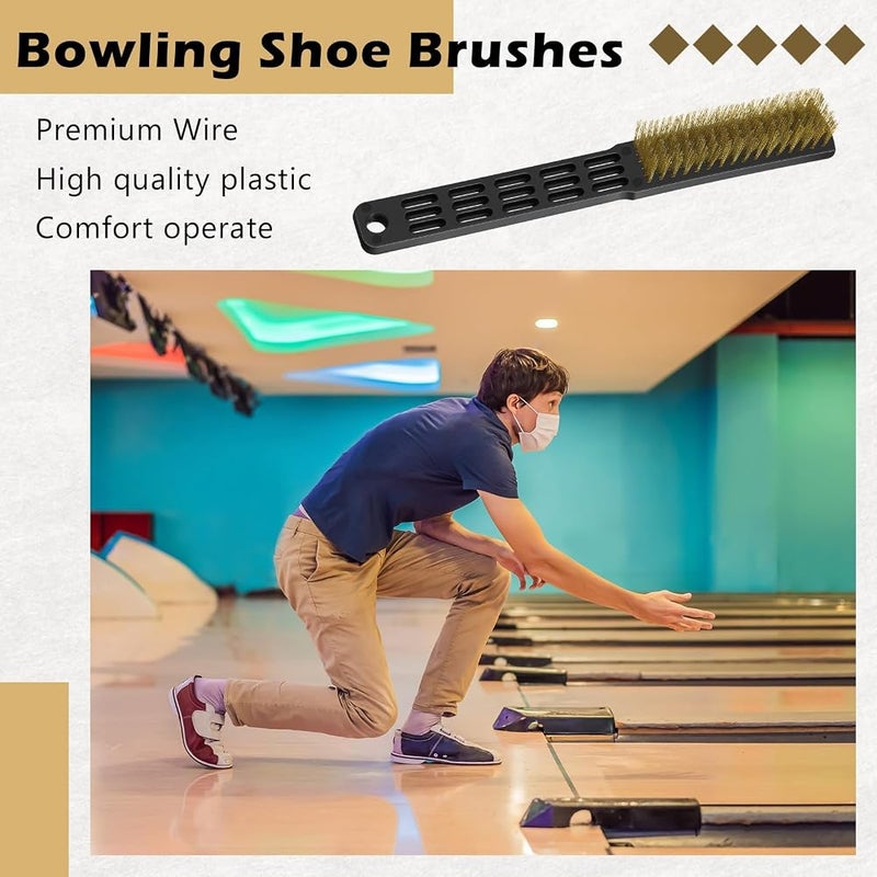 KASTWAVE 4 Pcs Shoe Polishing Brush,Bowling Shoe Brushes Wire for Cleaning Bowling Accessories Professional Cleaning Brass Metal Brush Set for Dirt and Paint Improve Scrubbing Removing Automotive Welding Slag - Image 2