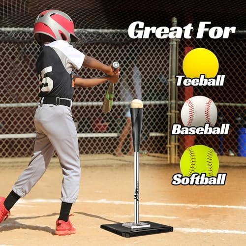 JASCOPRO Portable Batting Tee,Height Adjustable from 25-37 inch Hitting Tee For Baseball and Softball, Easy Assemble Premium Baseball Tee with Rubber Top,Metal Base Softball Tee for Kids/Youths/Adults - Image 4