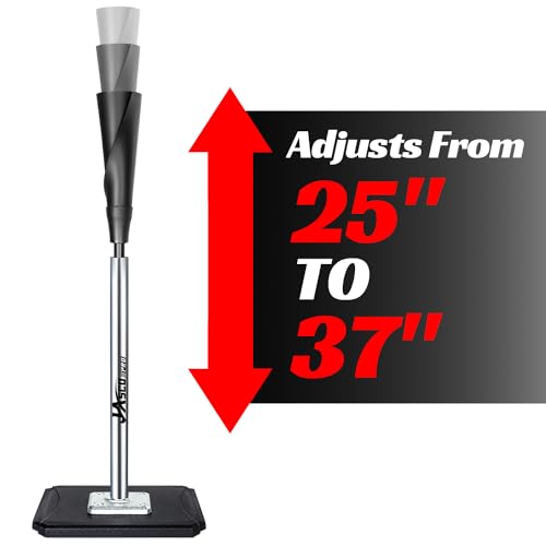 JASCOPRO Portable Batting Tee,Height Adjustable from 25-37 inch Hitting Tee For Baseball and Softball, Easy Assemble Premium Baseball Tee with Rubber Top,Metal Base Softball Tee for Kids/Youths/Adults - Image 2