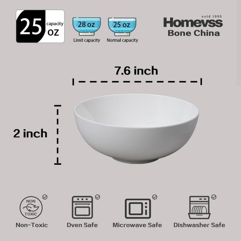 HomeVss Bone China Coupe Shape Elegance White Royal Bow 24oz Case of 6 - Image 2