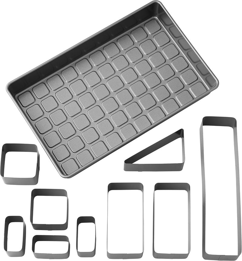 Wilton Letters and Numbers Adjustable NonStick Cake Pan Set 10Piece Set Steel - Image 1