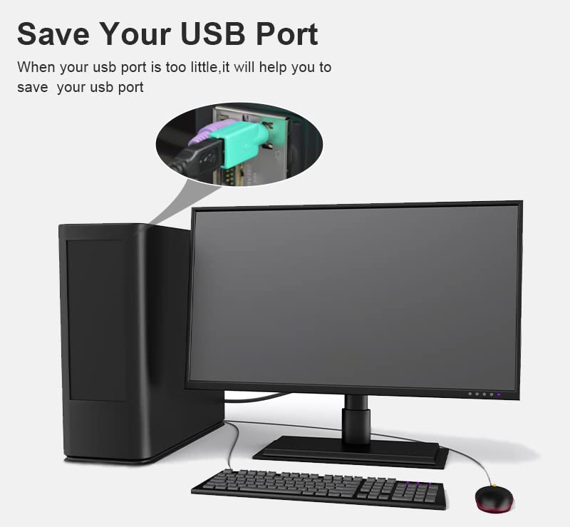 Oxsubor PS2 to USB Female,PS/2 Male Converter Changer Adapter for Keyboard Mouse 2pcs by Oxusbor(Notice:Can't Match All Motherboard) - Image 2